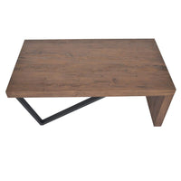 Rectangular Wooden Coffee Table with V Shape Legs, Natural Brown Sonoma and Black - UPT-266258