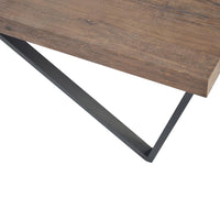 Rectangular Wooden Coffee Table with V Shape Legs, Natural Brown Sonoma and Black - UPT-266258