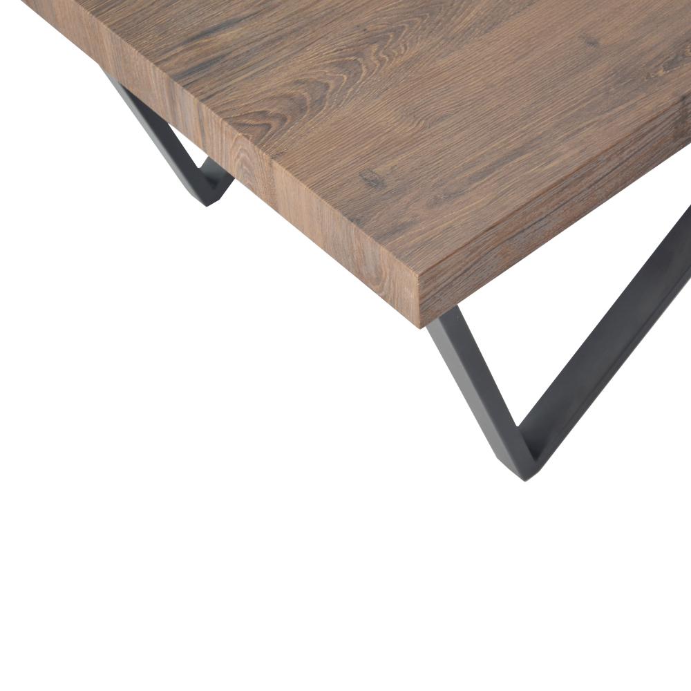 Rectangular Wooden Coffee Table with V Shape Legs, Natural Brown Sonoma and Black - UPT-266258