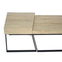 Rectangular Wooden Coffee Table with Metal Frame, Oak Brown and Black - UPT-266260