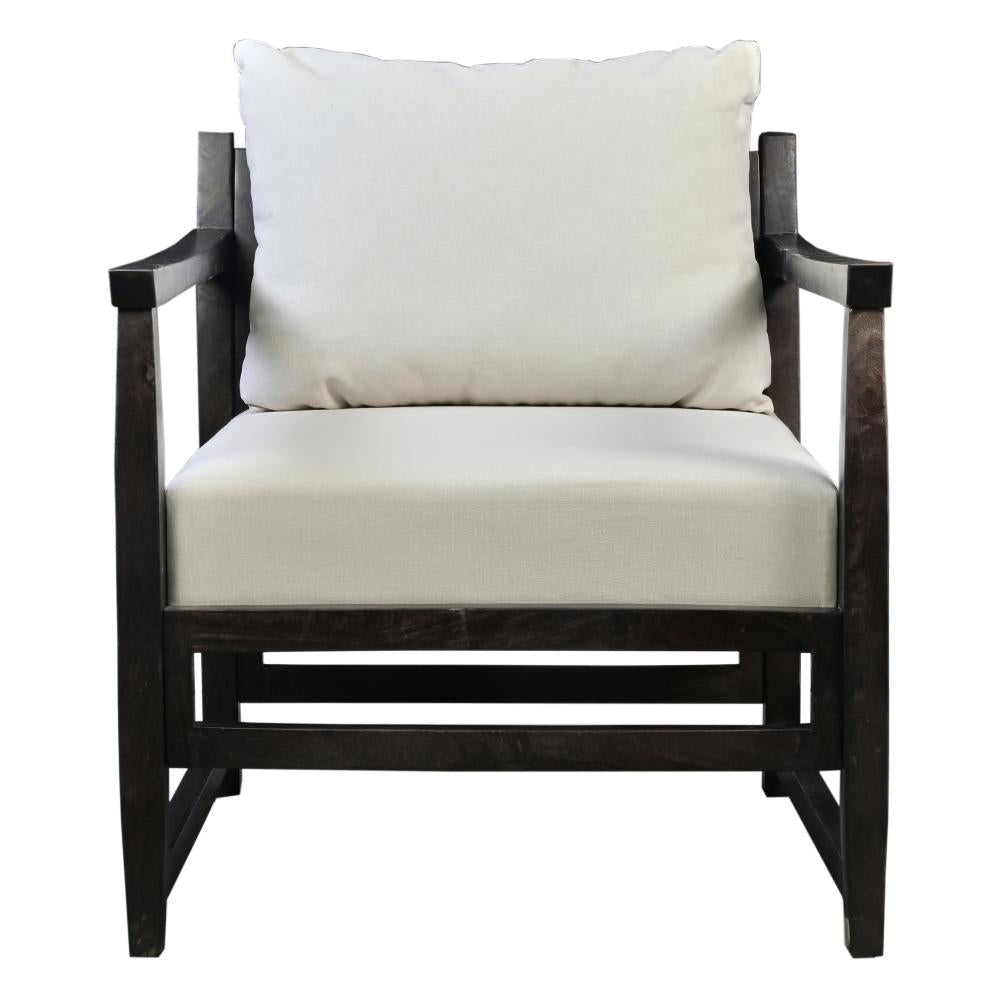 Malibu Accent Chair with Open Wood Frame, Light Gray and Black - UPT-270562