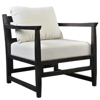 Malibu Accent Chair with Open Wood Frame, Light Gray and Black - UPT-270562