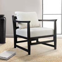 Malibu Accent Chair with Open Wood Frame, Light Gray and Black - UPT-270562