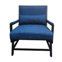 Upholstered Armchair Accent chair with Wood Frame, Set of 2, Blue and Black - UPT-270568