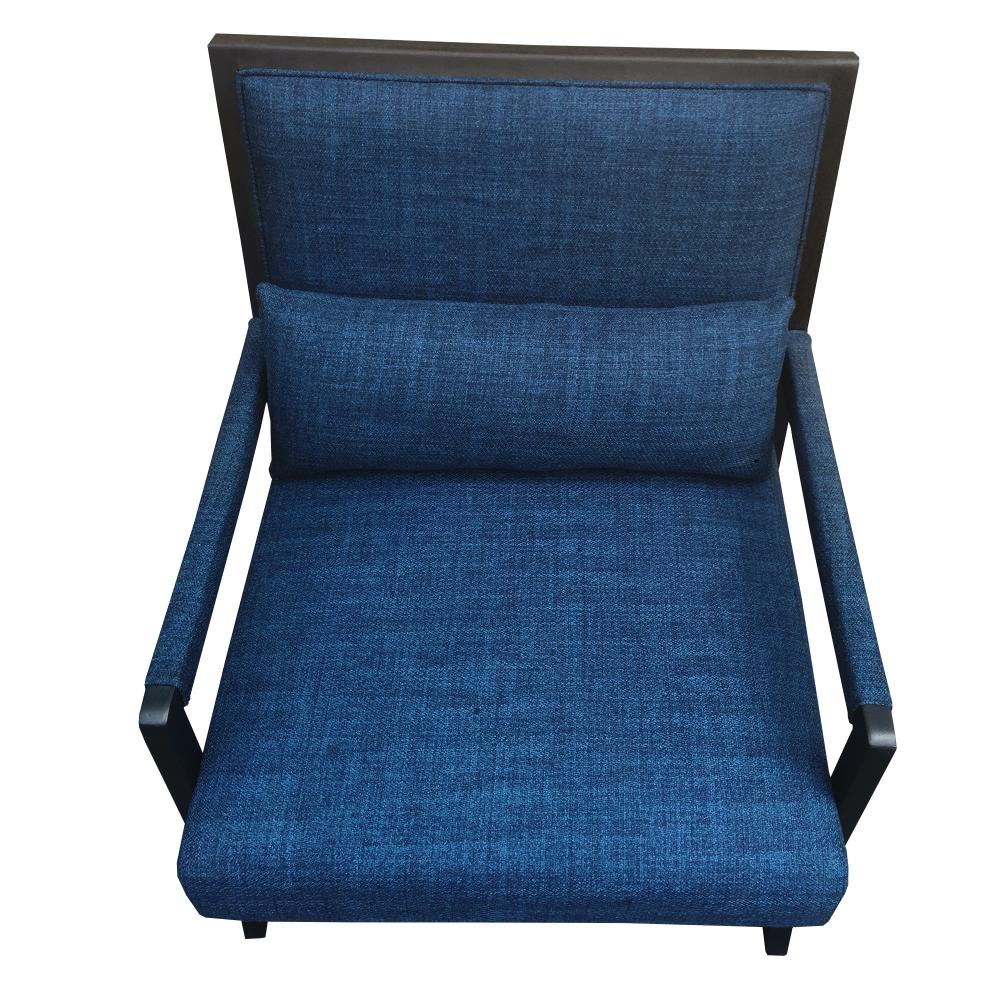 Upholstered Armchair Accent chair with Wood Frame, Set of 2, Blue and Black - UPT-270568